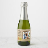 Herfst In Liefde Met Foto Herfst Thema Sparkling Wijnetiket (Voorkant)