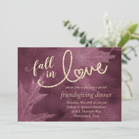 Herfst in liefde met herfst | Mulberry Friendsgivi Kaart (Staand voorkant)