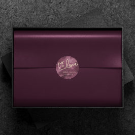 Herfst in liefde met herfst | Paarse juweeltint Ronde Sticker