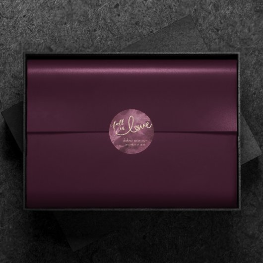 Herfst in liefde met herfst | Paarse juweeltint Ronde Sticker