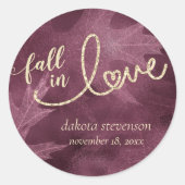 Herfst in liefde met herfst | Paarse juweeltint Ronde Sticker (Voorkant)