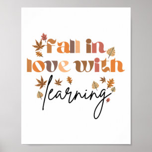 Herfst in liefde met het leren van Herfst leraar g Poster