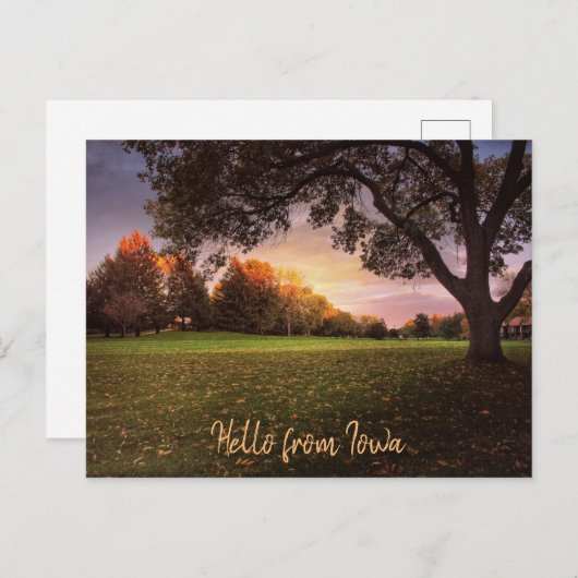 Herfst in liefde met Iowa Post Card Briefkaart (Voorkant / Achterkant)