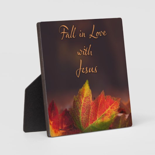 Herfst in Liefde met Jezus Christelijk Plaque Sign Fotoplaat (Voorkant)