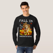 Herfst in liefde met labrador reever hond op pompo t-shirt (Voorkant volledig)