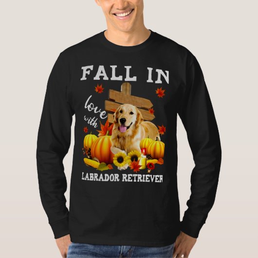 Herfst in liefde met labrador reever hond op pompo t-shirt (Voorkant)