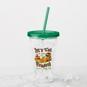 Herfst in liefde met lezen Brenda K Davies boeken Acryl Drinkbeker