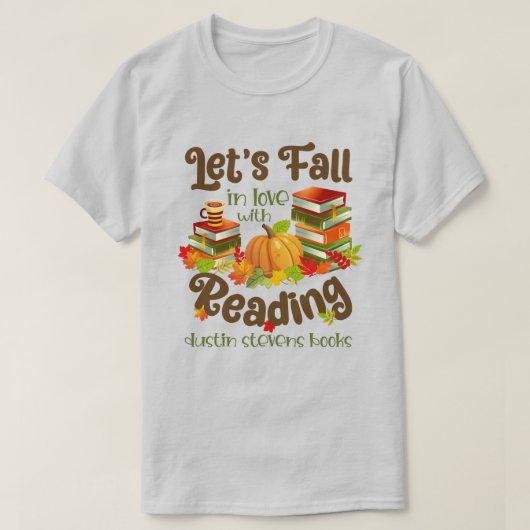 Herfst in liefde met lezen Dustin Stevens boeken T-shirt (Design voorkant)