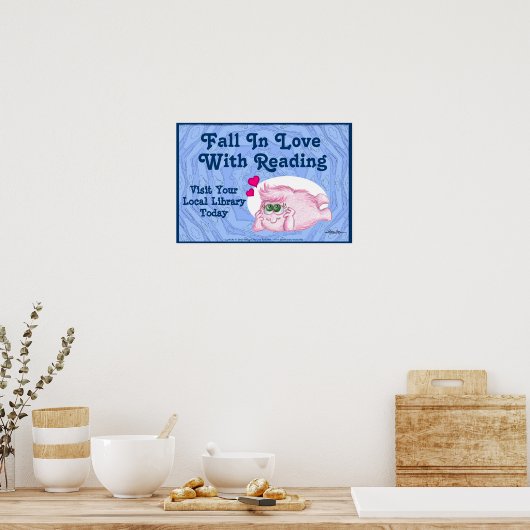 Herfst in liefde met lezen poster (Keuken)