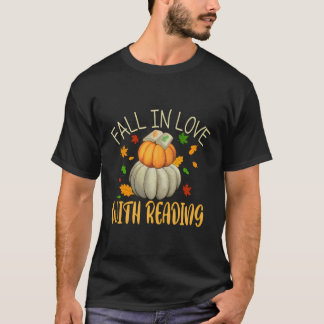 Herfst in liefde met lezen terugloop najaar bedank t-shirt