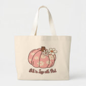 Herfst In Liefde Met Roze Herfst Cadeaus Grote Tote Bag (Voorkant)
