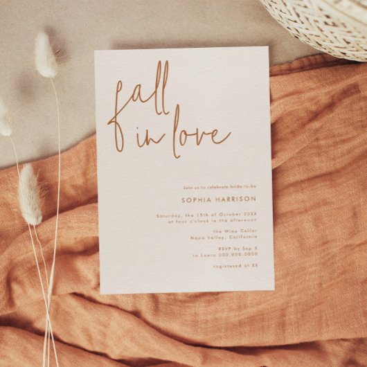 Herfst in liefde Minimalistisch aards Vrijgezellen Kaart