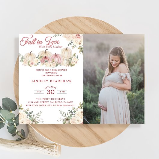 Herfst in liefde minimalistisch Baby shower Kaart