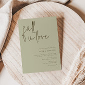 Herfst in liefde Minimalistisch Sage Vrijgezellenf Kaart
