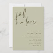Herfst in liefde Minimalistisch Sage Vrijgezellenf Kaart (Voorkant)
