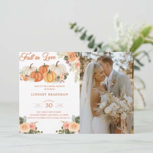 Herfst in liefde minimalistisch Vrijgezellenfeest Kaart (Staand voorkant)