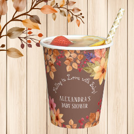 Herfst in Liefde Mocha Herfst Baby shower Papieren Bekers