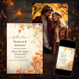 Herfst in liefde mooie herfst bladeren bruiloft fo save the date
