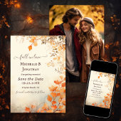 Herfst in liefde mooie herfst bladeren bruiloft fo save the date