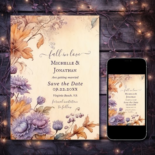 Herfst in liefde mooie herfst  herfst bruiloft save the date