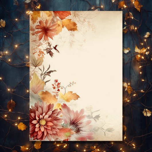 Herfst in liefde mooie herfstbloemen herfstbruilof kaart