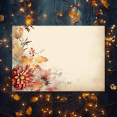 Herfst in liefde mooie herfstbloemen herfstbruilof RSVP kaartje