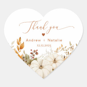 Herfst in liefde Mopdern rustieke bruiloft Dank u Hart Sticker