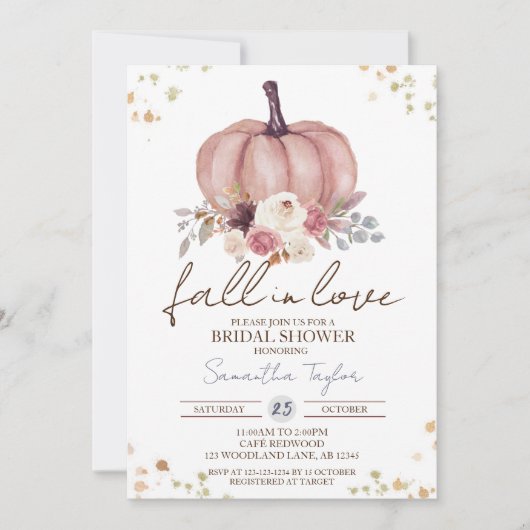 Herfst in Liefde, Najaar Vrijgezellenfeest, Floral Kaart (Voorkant)