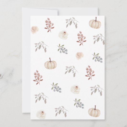 Herfst in Liefde, Najaar Vrijgezellenfeest, Floral Kaart (Achterkant)