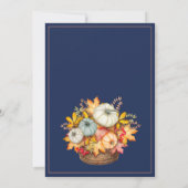 Herfst in Liefde Navy Blue Herfst Pompoenen Bruilo Kaart (Achterkant)