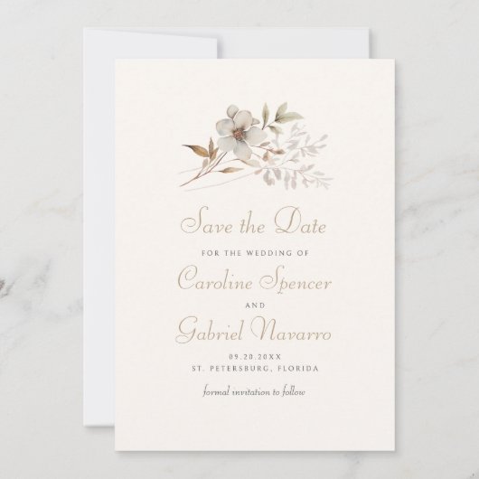 Herfst in liefde neutraal herfsthuwelijk save the date (Achterkant)