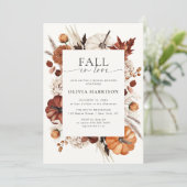 Herfst in Liefde Neutraal Pompoen Lijst Vrijgezell Kaart (Staand voorkant)