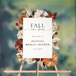 Herfst in Liefde Neutraal Pompoen Lijst Welkom Acryl Bord