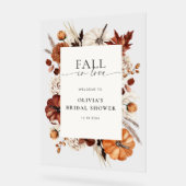 Herfst in Liefde Neutraal Pompoen Lijst Welkom Acryl Bord (Hoek)