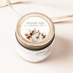 Herfst in liefde neutraal pompoen ronde sticker