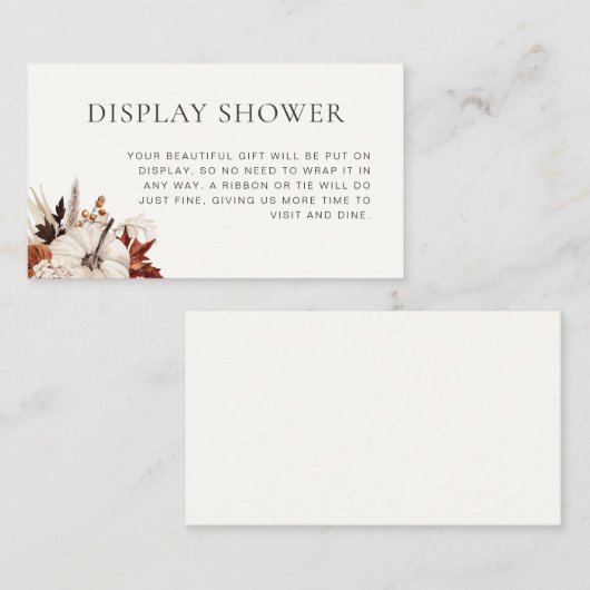 Herfst in liefde neutraal pompoen Vrijgezellenfees Informatiekaartje (Voorkant / Achterkant)