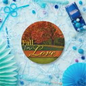 Herfst in liefde  olievlek foto herfst bruiloft papieren bordje (Feest)