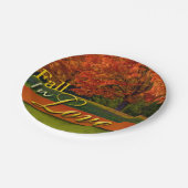 Herfst in liefde  olievlek foto herfst bruiloft papieren bordje (Gekanteld)