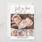 Herfst in liefde op eerste acht Foto najaar geboor Aankondiging (Voorkant)