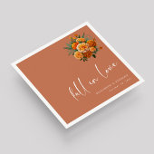 Herfst in Liefde op Terracotta: Uniek Script Bruil Servet