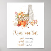 Herfst in liefde Oranje pompoen mam osa bar teken Poster (Voorkant)