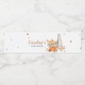 Herfst in liefde Oranje pompoen Waterfles Etiket (Enkel label)