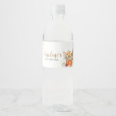 Herfst in liefde Oranje pompoen Waterfles Etiket (Voorkant)