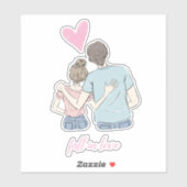 Herfst in liefde Paar met  Sticker (Vel)