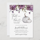 Herfst in Liefde Paarse Bloemen Baby shower Kaart (Voorkant)