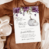 Herfst in Liefde Paarse Bloemen Baby shower Kaart