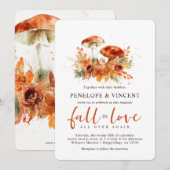 Herfst in liefde paddestoelen bruiloft uitnodiging (Voorkant / Achterkant)