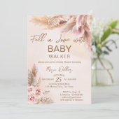 Herfst in liefde pampas grass boho baby shower kaart (Staand voorkant)