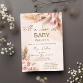 Herfst in liefde pampas grass boho baby shower kaart