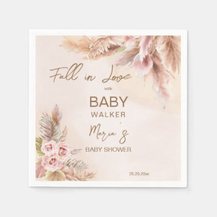 Herfst in liefde pampas grass boho baby shower servet